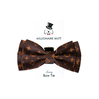 Luxury dog bow tie fashion parody chewy vuiton